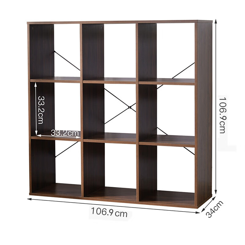 科至途 九格 格子储物柜 106.9*106.9*34cm （单位：个） 咖色