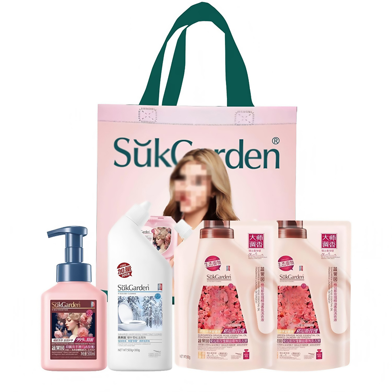 蔬果园 SGY2602 玫瑰系列洁净四件套 洁厕剂*800g+洗手液*500ml+洗衣液*500g*2 （单位：套）