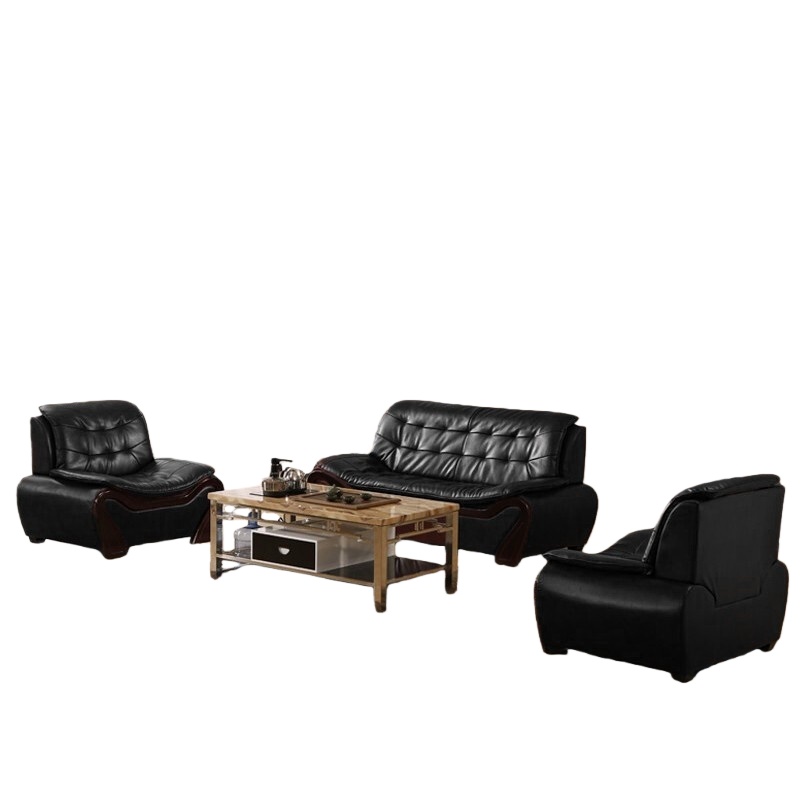 悦山（YUESHAN） YSOF1YP04ZP-113 办公沙发组合 真皮1+1+3 （单位：套） 黑色