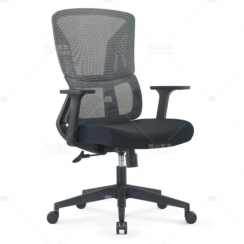 悦山（YUESHAN） YSOC1U-065BW 办公椅 不带头枕 660*630*995-1095mm （单位：张） 黑色