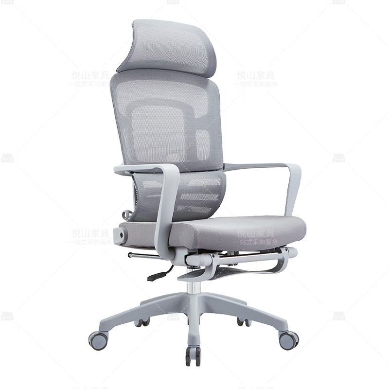 悦山（YUESHAN） YSOC1YTYO01HW-D4FY 网布办公椅带脚踏 650*620*1200-1300mm （单位：张） 灰色