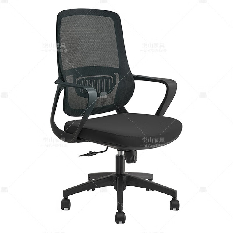 悦山（YUESHAN） YSOC1LJ2005BWH 办公椅不带头枕 B款 600*620*1020-1120mm （单位：张） 黑色