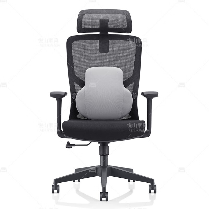 悦山（YUESHAN） YSOC1U-063AW 办公椅 带头枕 645*630*1145-1300mm （单位：张） 黑色