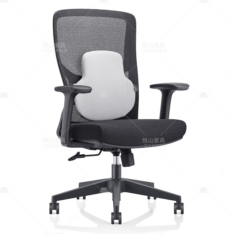 悦山（YUESHAN） YSOC1U-063BW 办公椅 不带头枕 645*610*1000-1100mm （单位：张） 黑色
