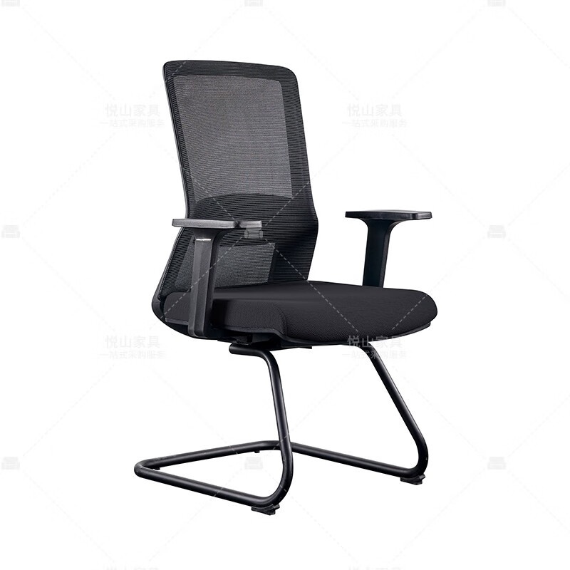 悦山（YUESHAN） YSOC2YXD768WH 办公椅 D款弓形脚 650*570*1000mm （单位：张） 黑色