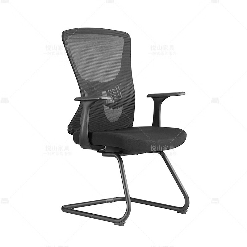 悦山（YUESHAN） YSOC2YXD859dWH 办公椅 D款弓形脚 640*560*1015mm （单位：张） 黑色
