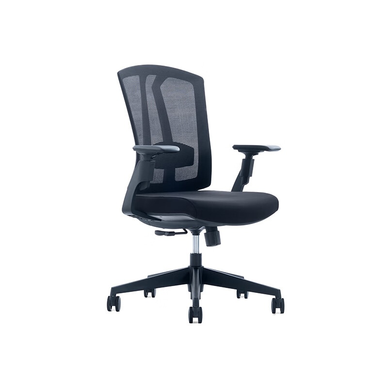 悦山（YUESHAN） YSOC1JYCH-267B-LPW 办公椅 不带头枕B款 650*610*995-1095mm （单位：张） 黑色