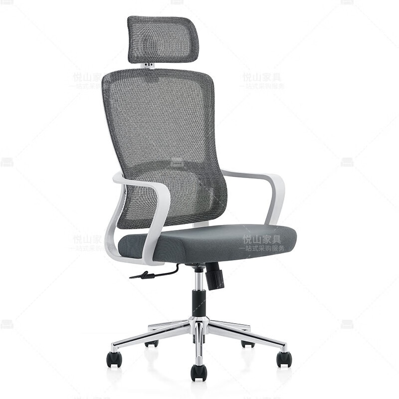 悦山（YUESHAN） YSOC1U-058A-BSW 办公椅 白框带头枕 610*600*1080-1280mm （单位：张）