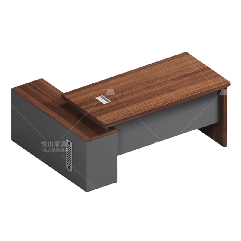悦山（YUESHAN） YSOD2aZYDK-D0218 班台常规款 1800*1400*750mm （单位：张） 杜克胡桃+铁灰