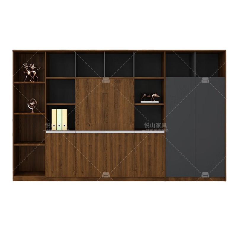 悦山（YUESHAN） YSOB201ZYJH-W3220A 文件柜 3200*400*2000mm （单位：个） 胡桃+铁灰