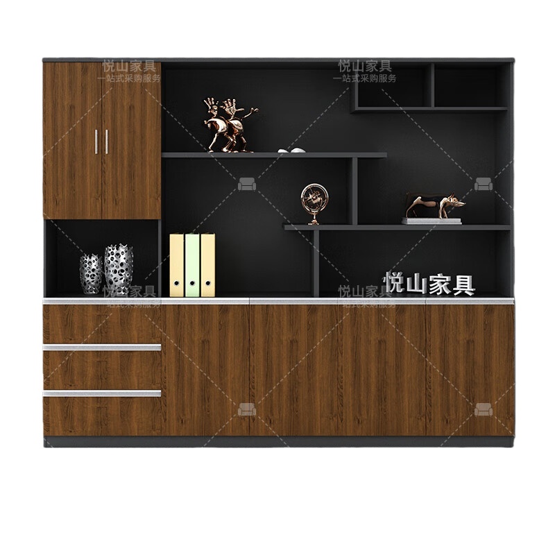 悦山（YUESHAN） YSOB201ZYJH-W2420A 文件柜 2400*400*2000mm （单位：个） 胡桃+铁灰