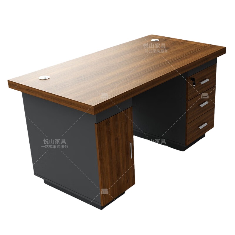 悦山（YUESHAN） YSOD2bZYJH-Z1407 办公桌 1400*700*750mm （单位：张） 胡桃+铁灰