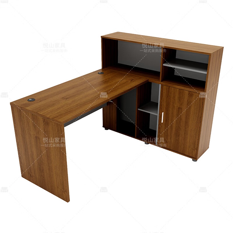 悦山（YUESHAN） YSOD2cZYJH-Z1514 多功能办公桌 1500*1400*1100mm （单位：张） 胡桃+铁灰