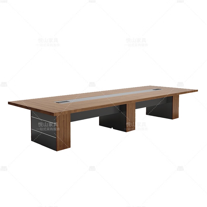 悦山（YUESHAN） YSOE2aZYJH-C0160 大型长条会议桌 6000*1700*750mm （单位：张） 胡桃+铁灰