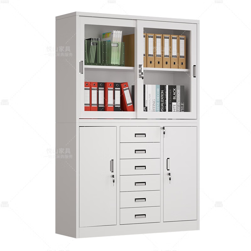 悦山（YUESHAN） YSOA1fo20-04HB 钢制办公文件柜 上下分体 1180*390*1800mm （单位：套）