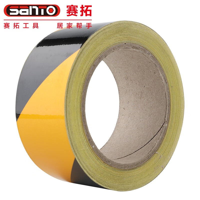 赛拓（SANTO） 7013 反光条警示胶带 宽5cm*25Y （单位：卷） 黑黄横纹