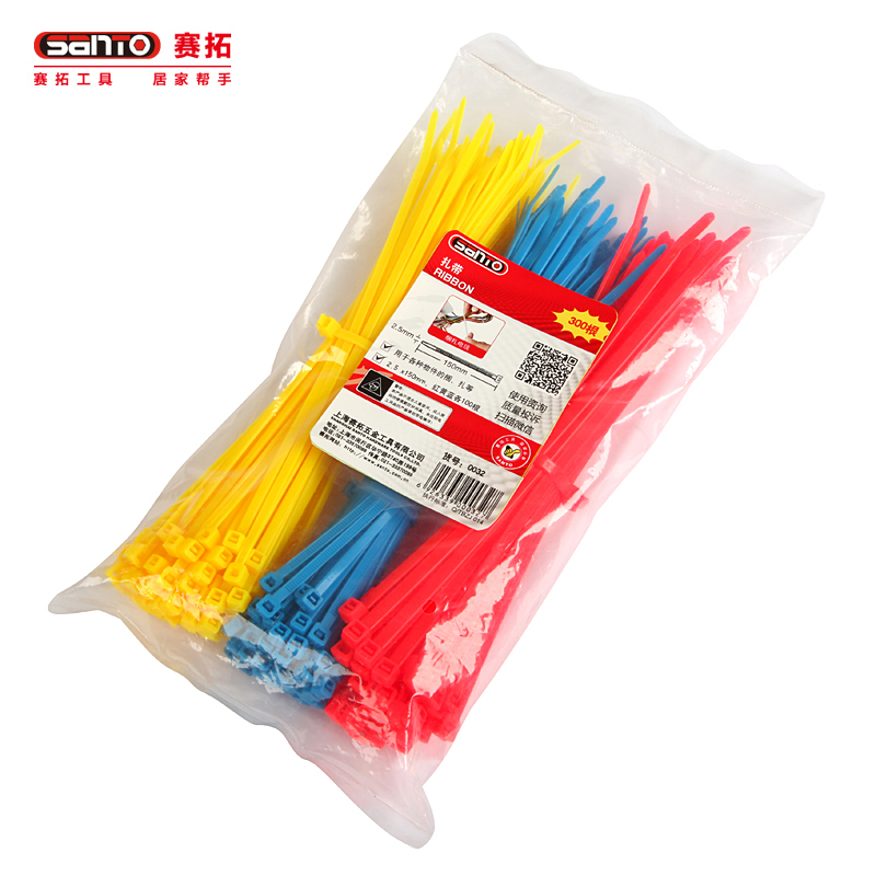 赛拓（SANTO） 0032 自锁式尼龙扎带 2.5*150mm 300根/包 （单位：包） 彩色