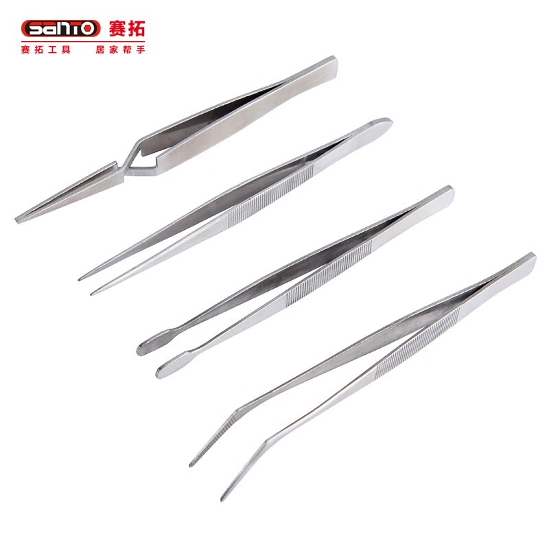 赛拓（SANTO） 1383 不锈钢镊子套装 4件套 （单位：套）