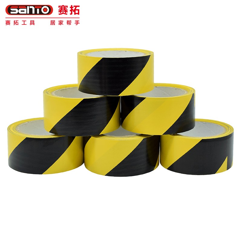 赛拓（SANTO） 2017 斑马警示胶带 4.8cm*18Y 6卷/组 （单位：组） 黑黄