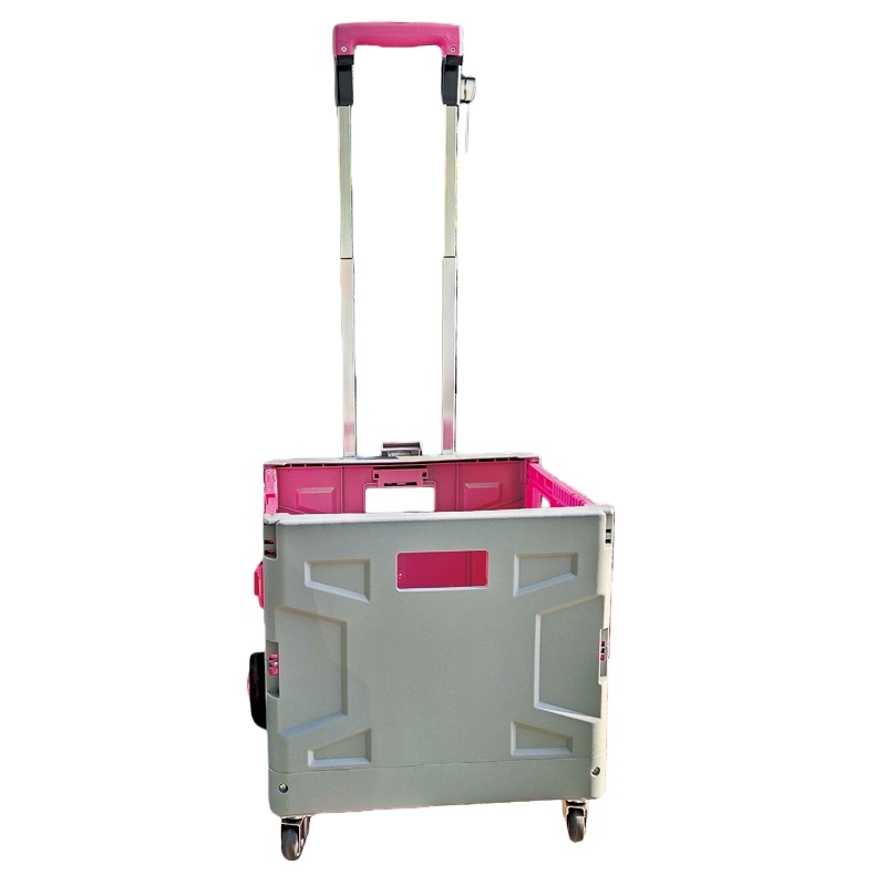 赛拓（SANTO） 8508 折叠便携拉杆车 四轮带刹车 承重50kg （单位：个） 灰粉色