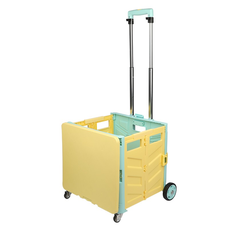 赛拓（SANTO） 8509 折叠便携拉杆车 四轮带刹车 承重70kg （单位：个） 黄绿色