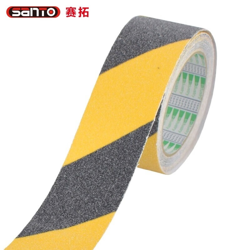 赛拓（SANTO） 7022 防滑磨砂警示胶带 5cm*5m （单位：卷） 黑黄