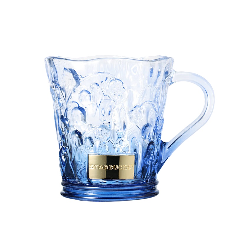 星巴克 11179924 铃兰款徽章玻璃杯 415ml （单位：个） 蓝色