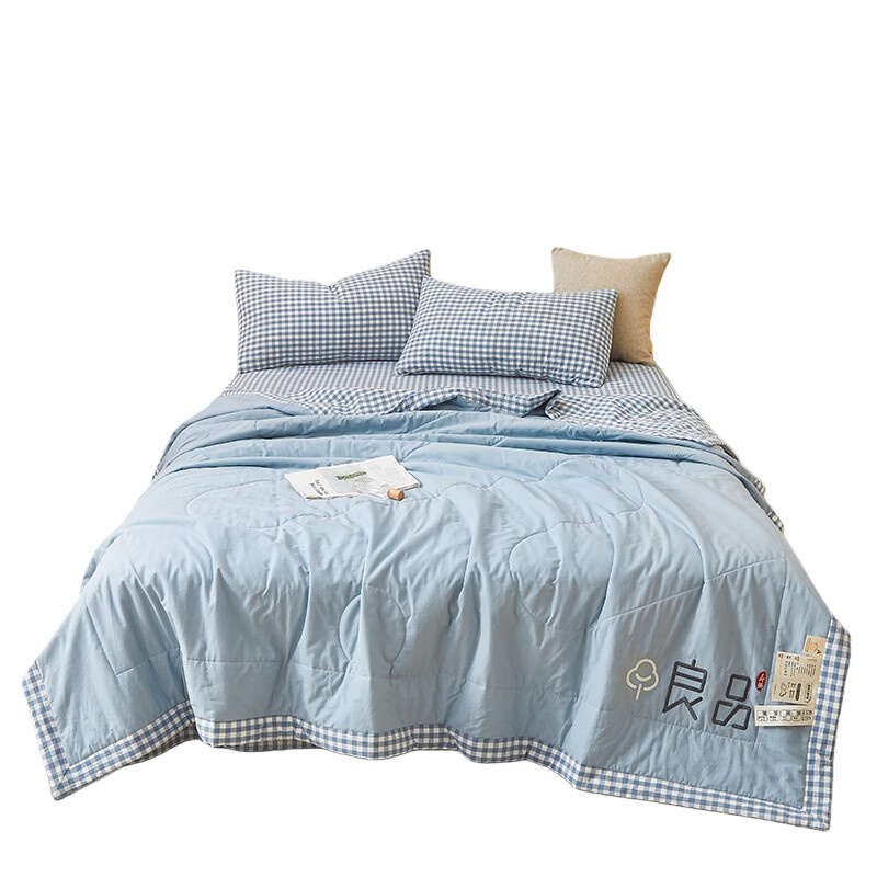 無印良品 MJ-BZ6195 色织全棉水洗夏被 180*220cm （单位：床）