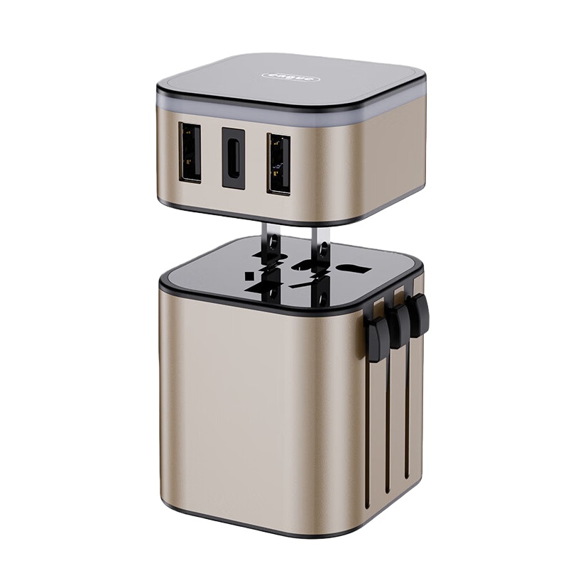 恩谷（ENGUE） EG-701 劲量 3A双USB全球转换插头 5V （单位：个） 金色