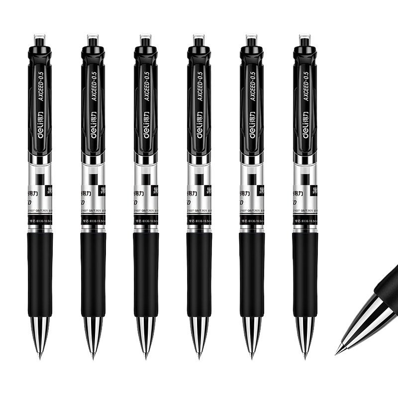 得力（deli） S01 按动中性笔 0.5mm 6支/盒 （单位：盒） 黑色