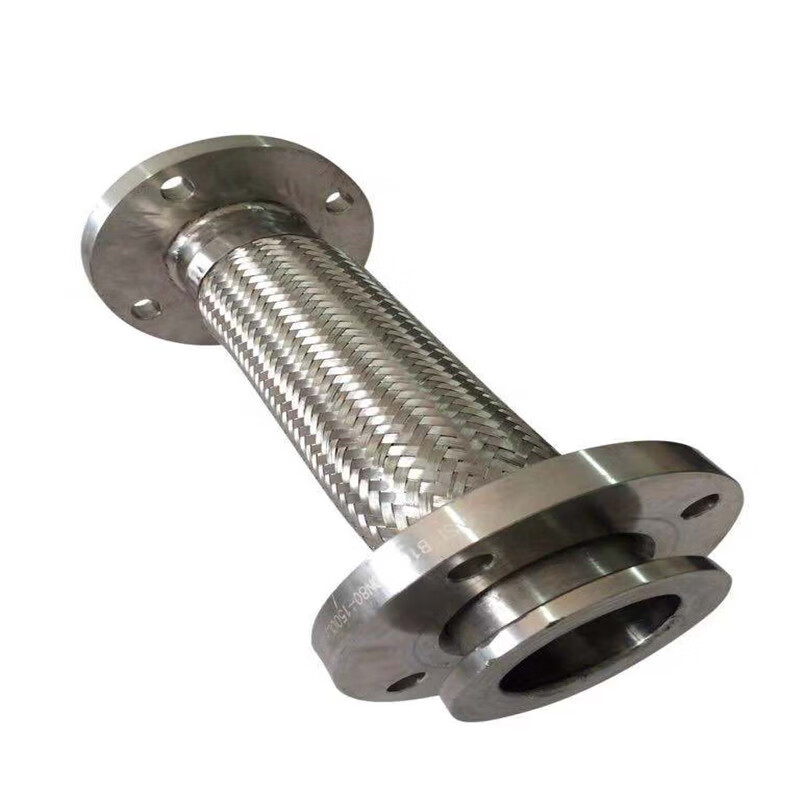 金荣川 材质304 金属波纹软管（外覆金属编织丝） DN100 PN16 L=500 （单位：根） 一端固定法兰 一端活套法兰