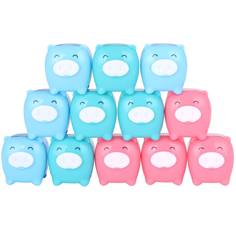 得力（deli） 0557 削笔器 珍宝猪卷刀 12个/盒 （单位：盒） 彩色套装