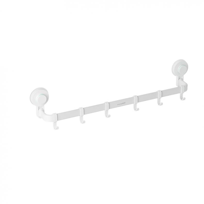 茶花（CHAHUA） 255011 卡乐免打孔吸壁收纳挂杆 60.1*13*8.3cm （单位：个）  白色