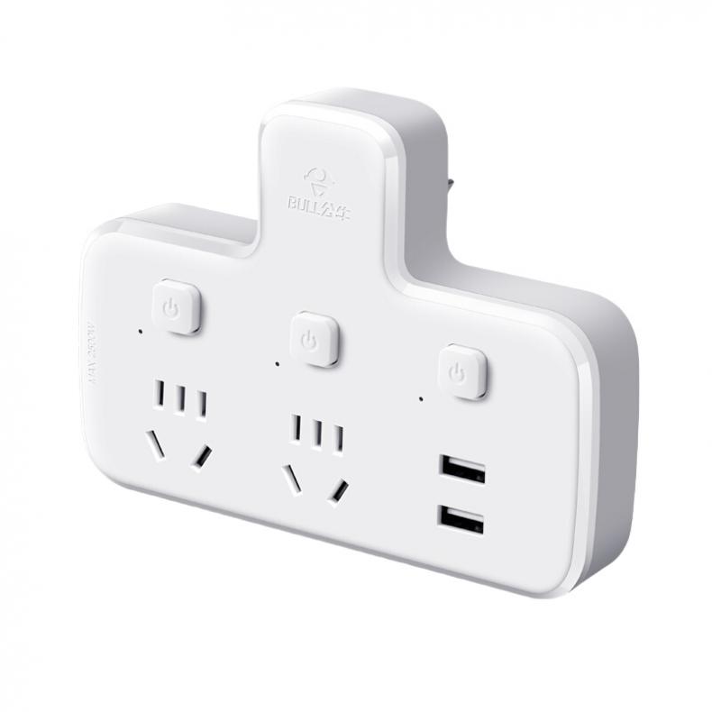 公牛（BULL） GN-96023U 品字形一转多转换插座 2位分控 带2USB口 （单位：个）  