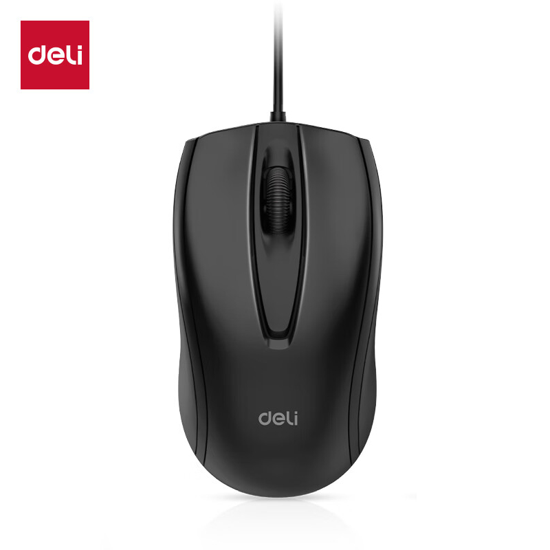 得力（deli） 3716ES 有线鼠标 109.2*61.2*35.1mm （单位：个）  黑色