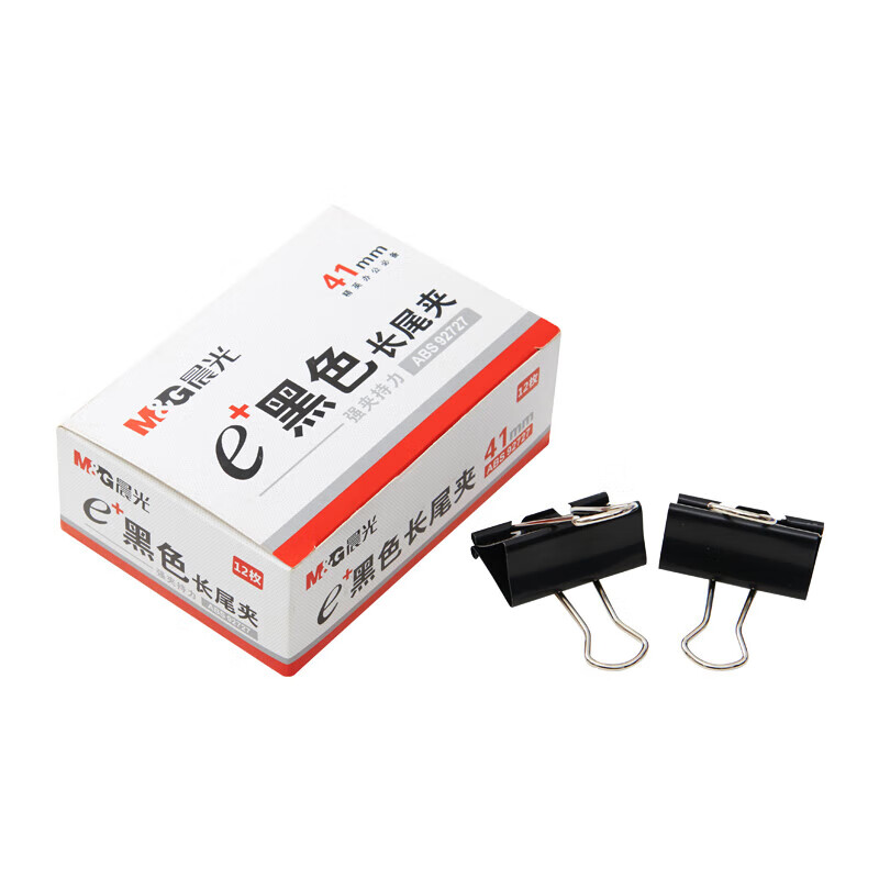 晨光（M&G） ABS92727 Eplus长尾夹 41mm 12个/盒 （单位：盒） 黑色